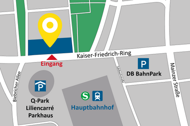 Anfahrt AllDent Zahnzentrum Wiesbaden